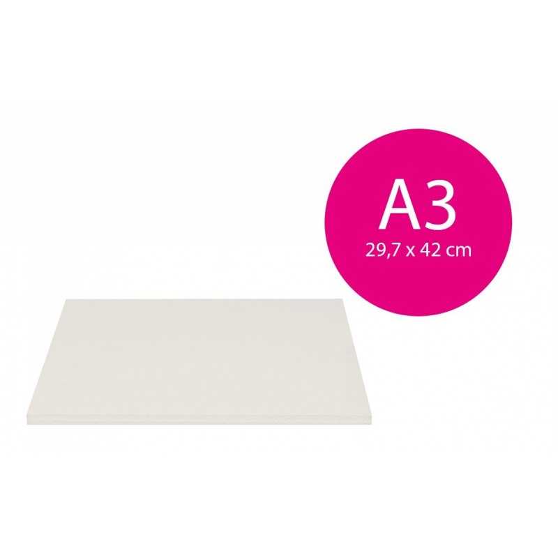 Carton mousse blanc de 5mm d'épaisseur, format A3-29,7x42cm